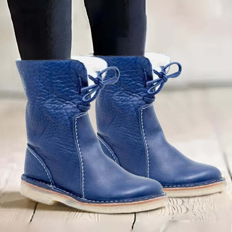 Women's warm winter boots with cushioned plush lining, supportive structure, and all-day comfort design