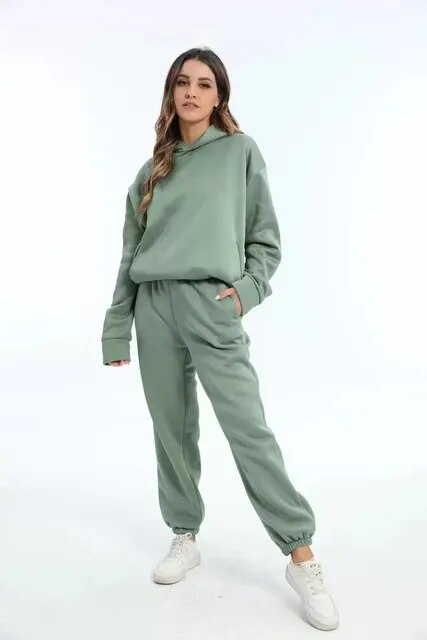Women's casual lounge two-piece matching set in spring tones, relaxed fit with coordinated top and bottom