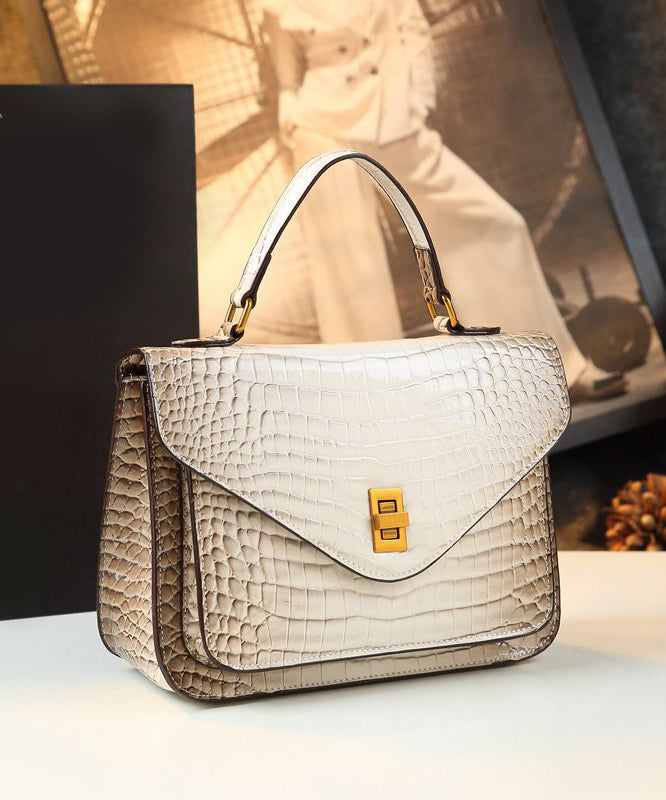 Sac fourre-tout en cuir de veau gaufré abricot pour femme - Urbann-Vibe