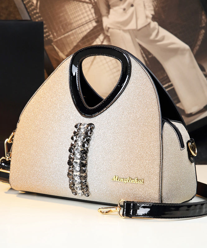 Sac fourre-tout grande capacité en similicuir pour femme, motif abricot et zircon - Urbann-Vibe