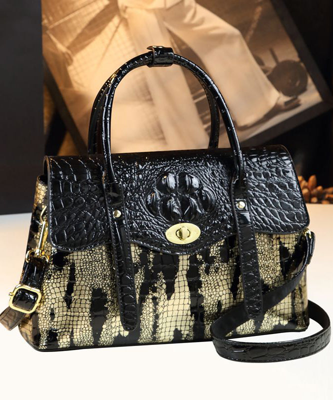 Sacs à main en similicuir noir pour femme, motif serpentine durable - Urbann-Vibe