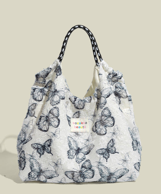 Sacs fourre-tout en toile grande capacité motif papillon bleu pour femme - Urbann-Vibe