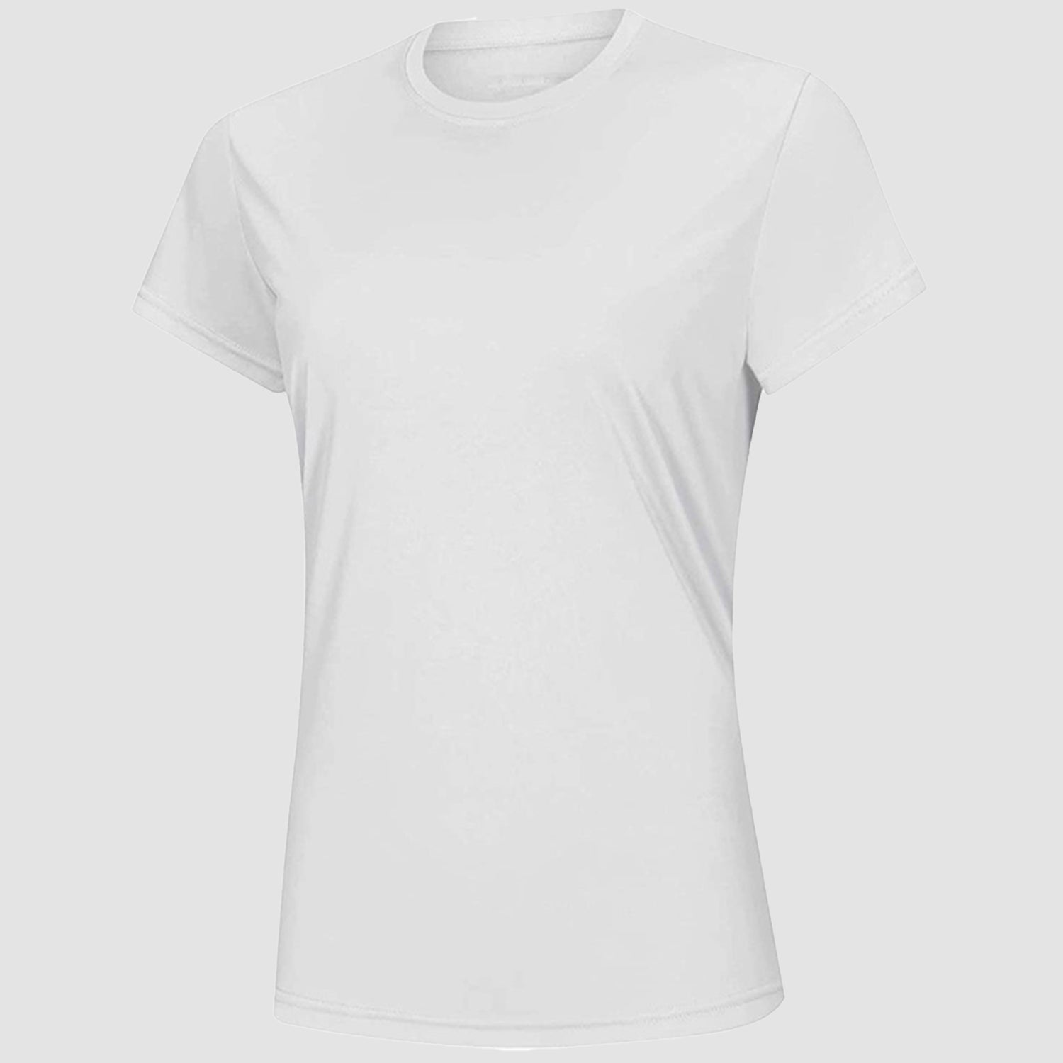 Women's white quick-dry UPF 50+ T-shirt lightweight breathable polyester beach workout tee
