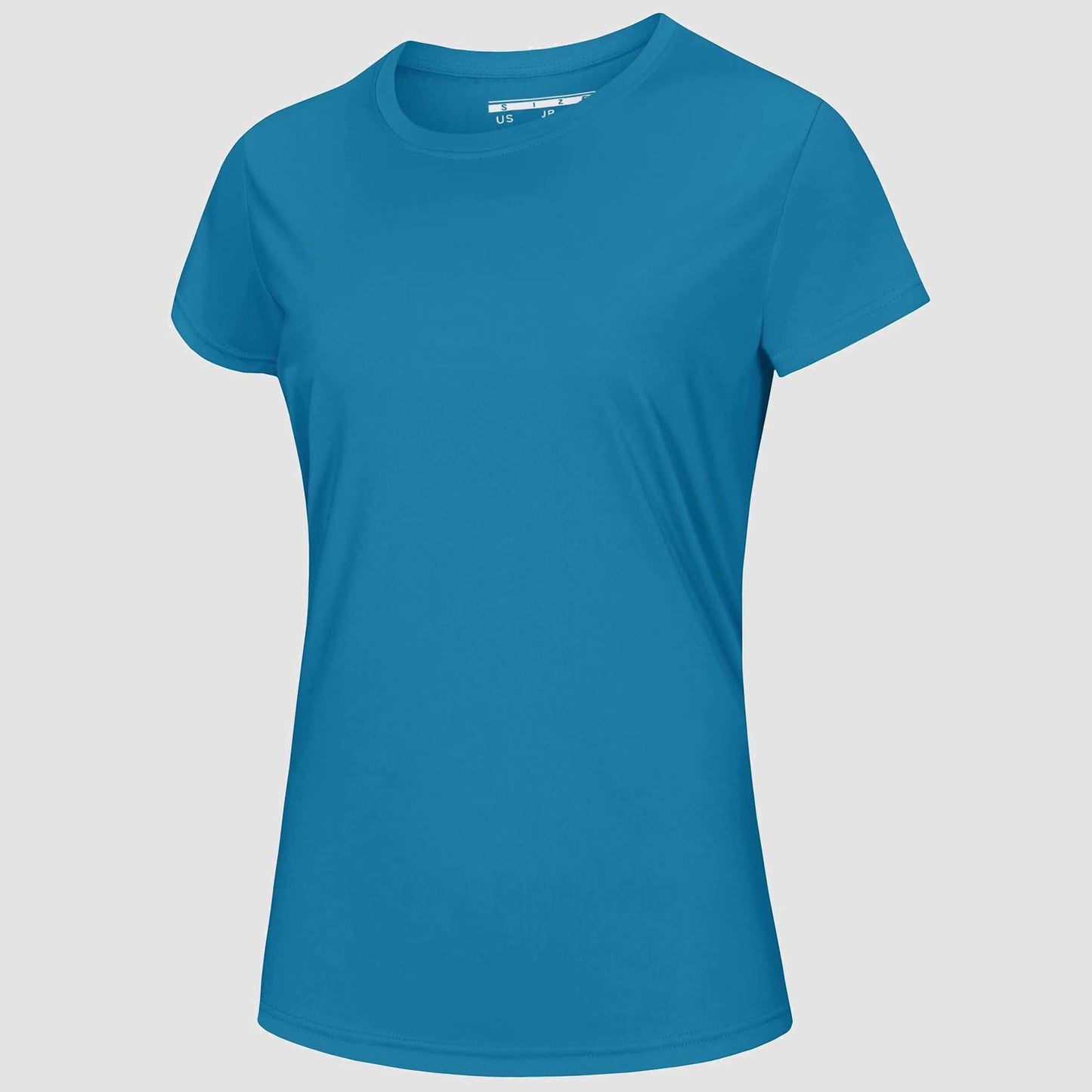 Women's white quick-dry UPF 50+ T-shirt lightweight breathable polyester sun protection beach workout