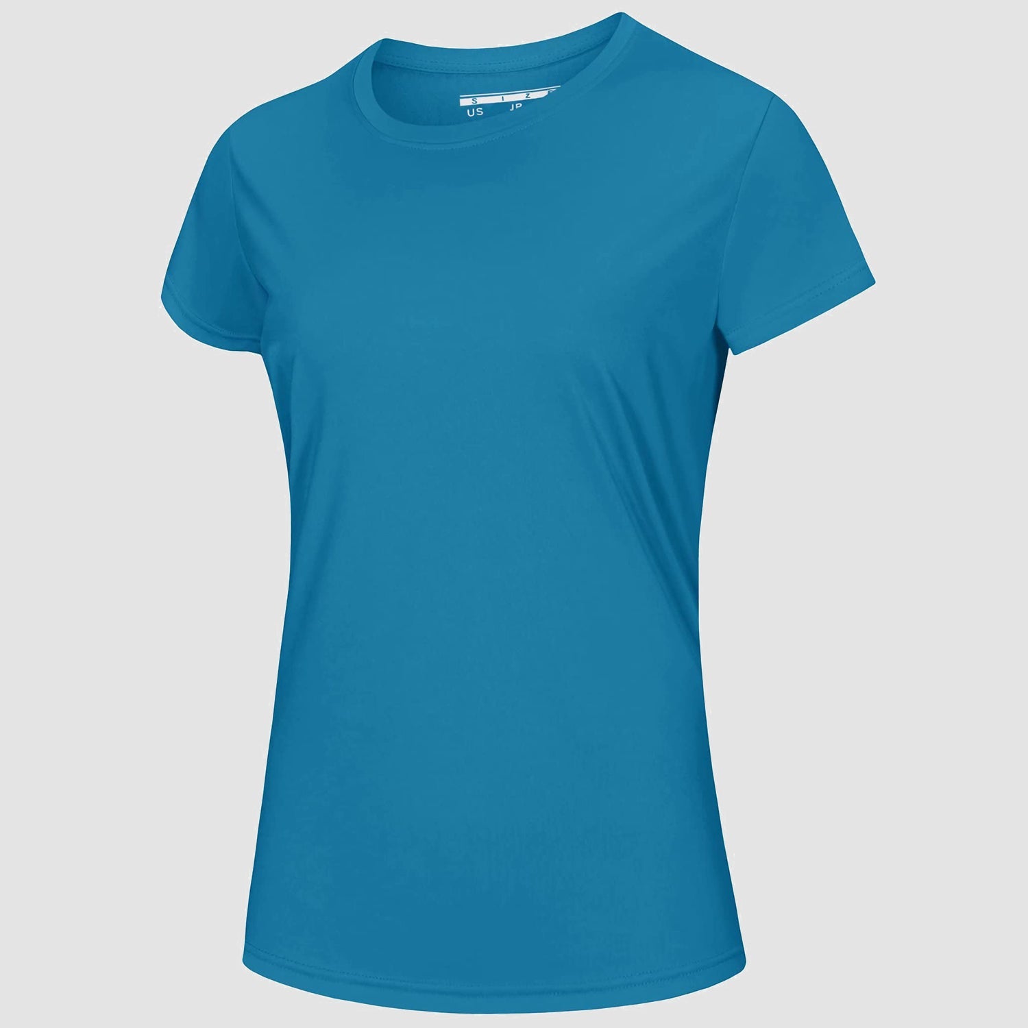 Women's white quick-dry UPF 50+ T-shirt lightweight breathable polyester sun protection beach workout