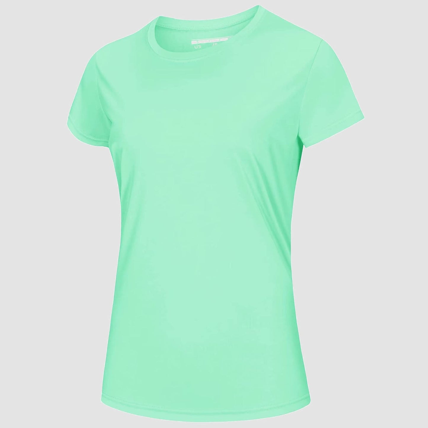 Women's quick-dry UPF 50+ tee lightweight breathable solid color outdoor sports UV protection shirt