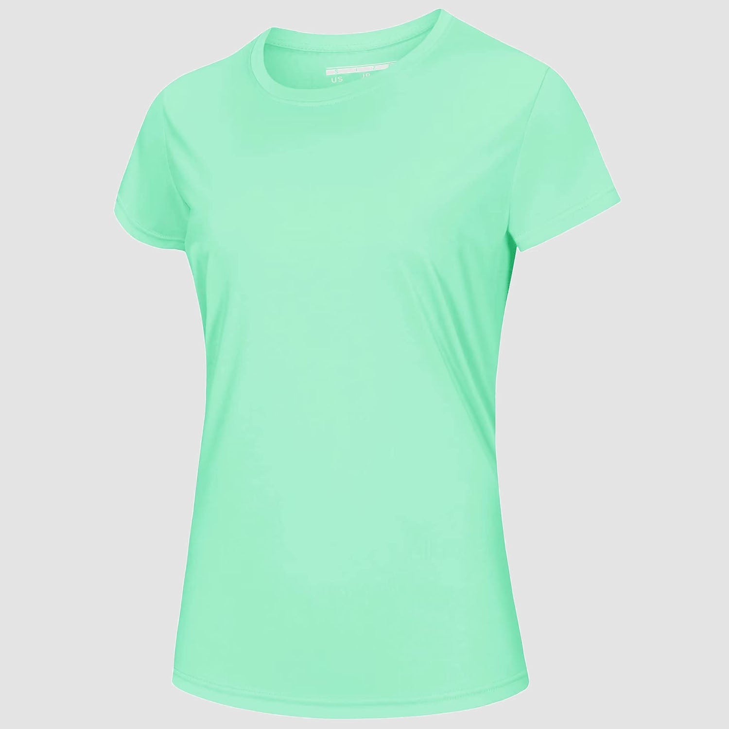 Women's quick-dry UPF 50+ tee lightweight breathable solid color outdoor sports UV protection shirt