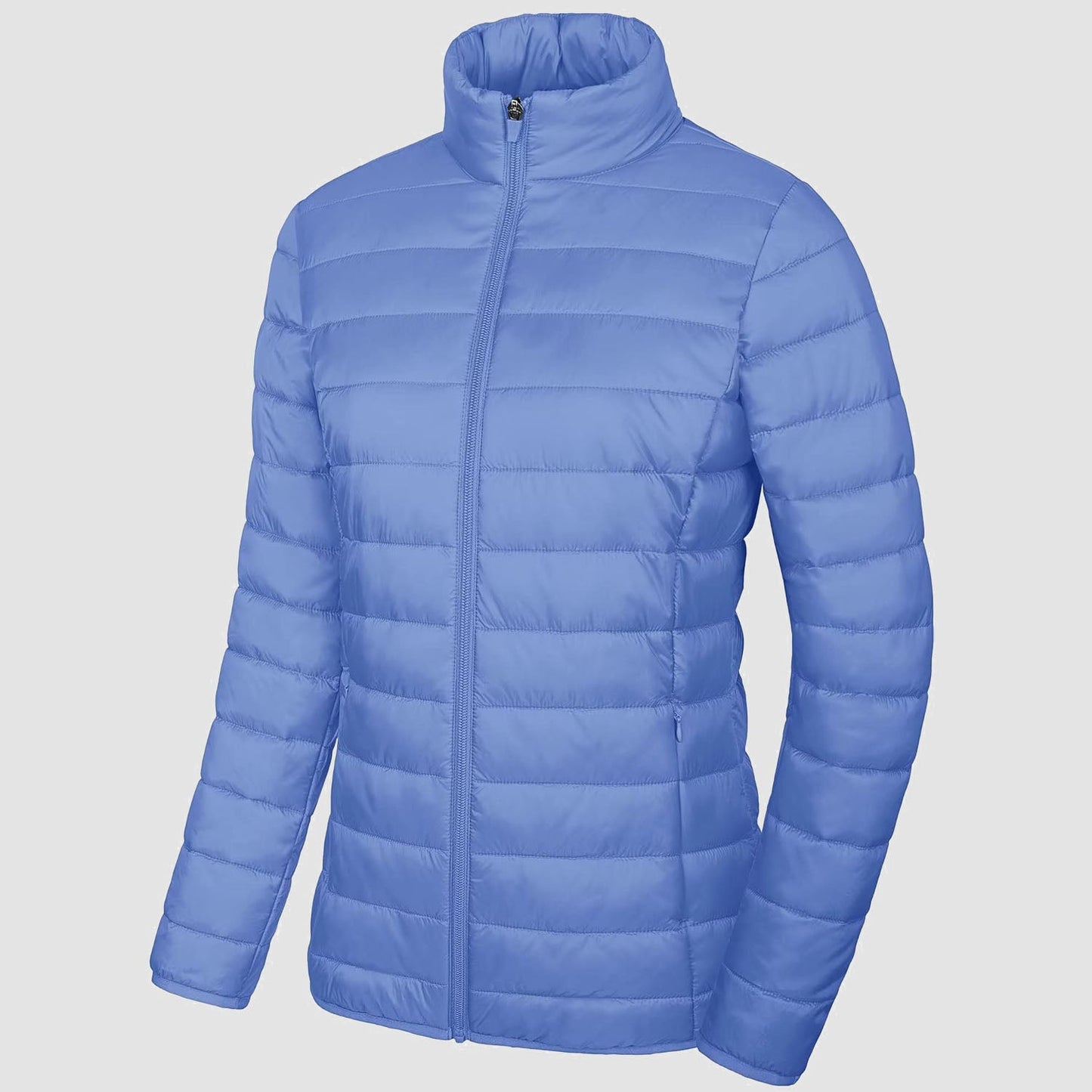 Women's lightweight quilted puffer jacket full-zip water-resistant winter coat for warmth
