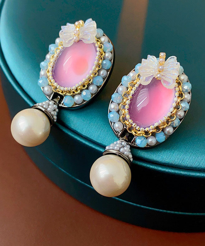Boucles d'oreilles papillon en résine et cristal violet pour femme, alliage acrylique - Urbann-Vibe