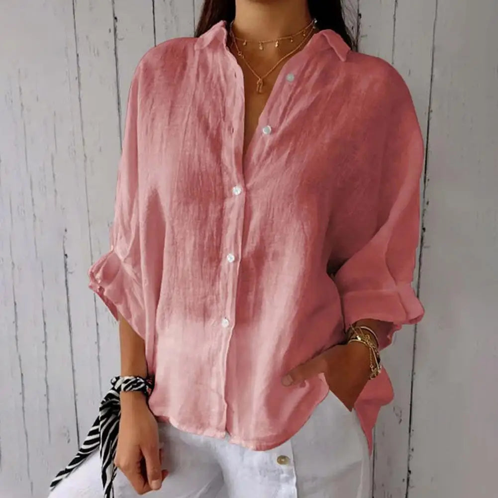Paulina women's relaxed-fit blouse, minimalist design for office and casual wear with elegant silhouette