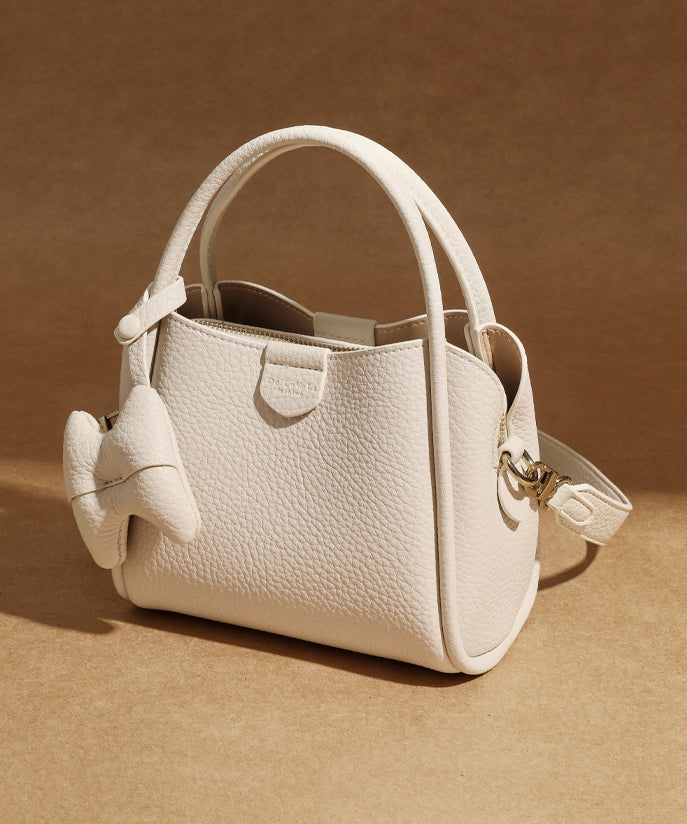 Sac fourre-tout polyvalent en similicuir blanc pour femme - Urbann-Vibe
