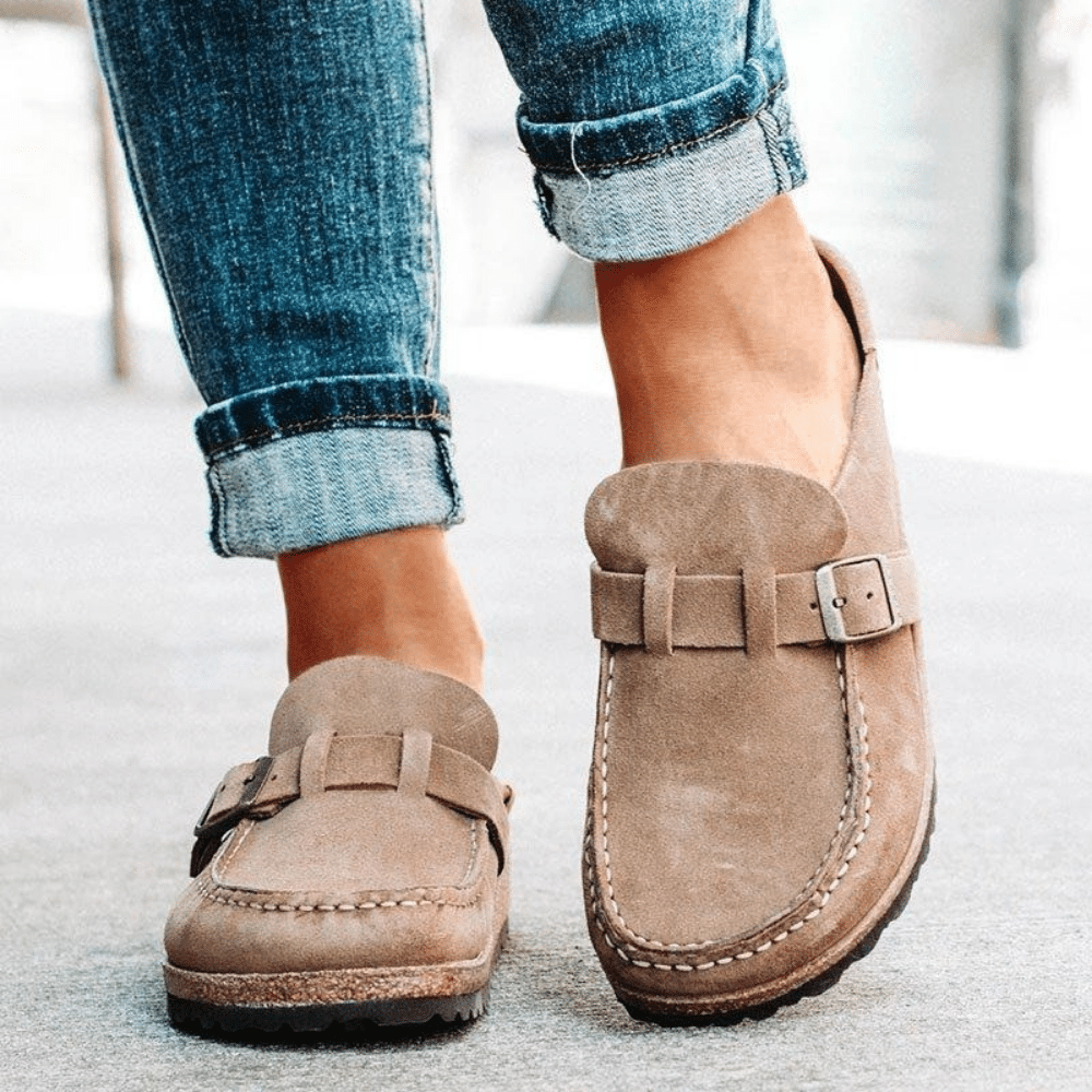 Nora women's classic sandals in neutral tones, ergonomic design with shock-absorbing sole for all-day comfort