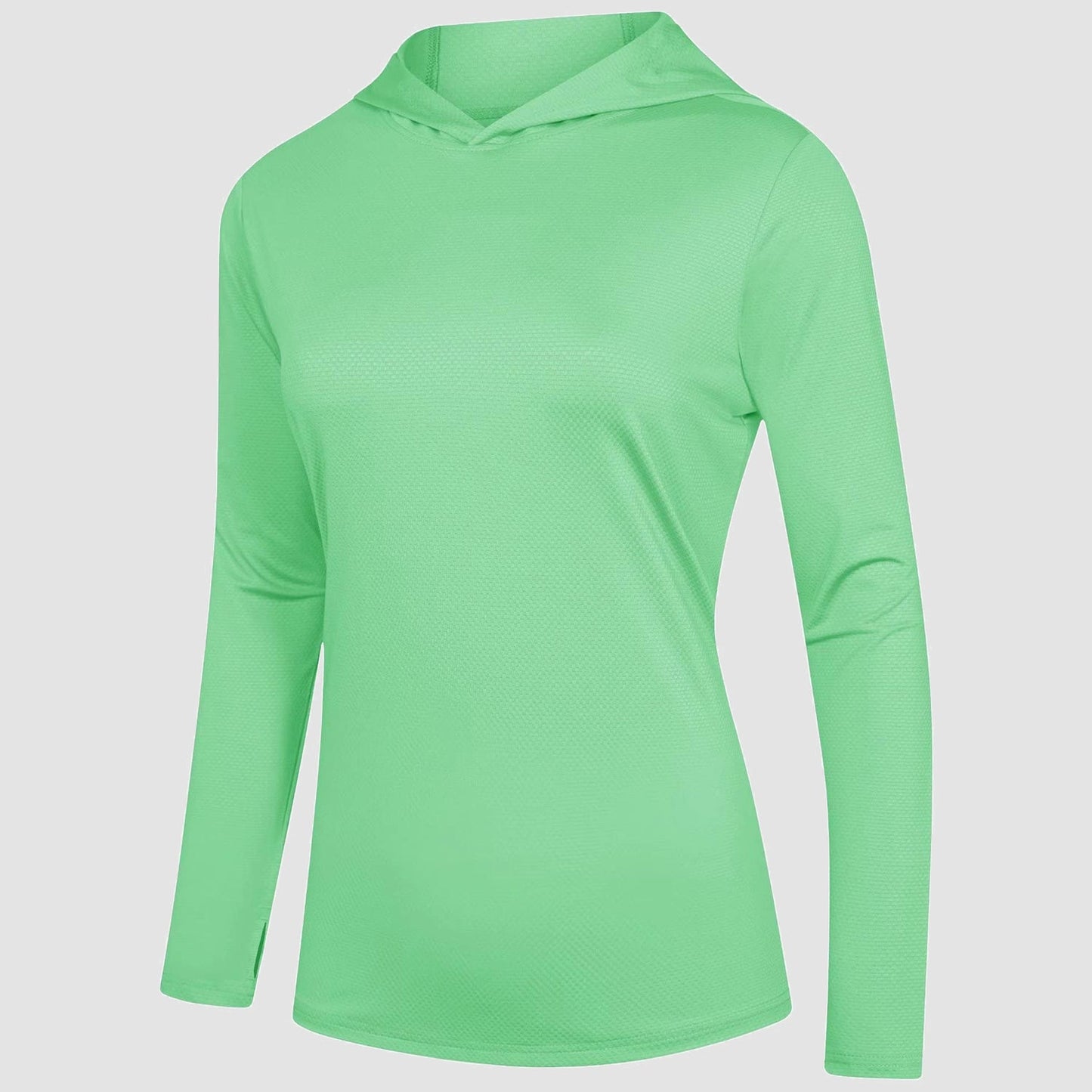 Women's mint UPF 50+ hoodie shirt long sleeve quick-dry sun protection outdoor active wear