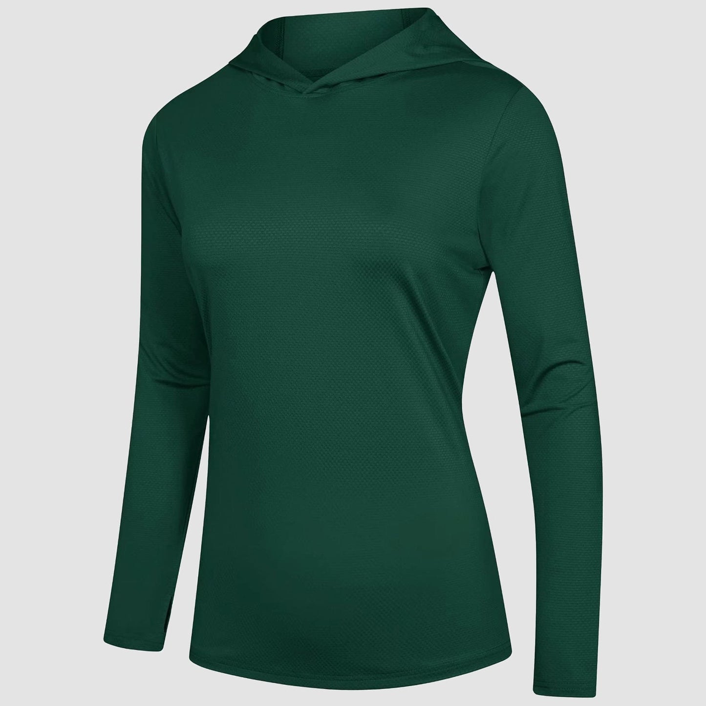 Women's mint UPF 50+ hoodie shirt, lightweight quick-dry long sleeve sun protection top