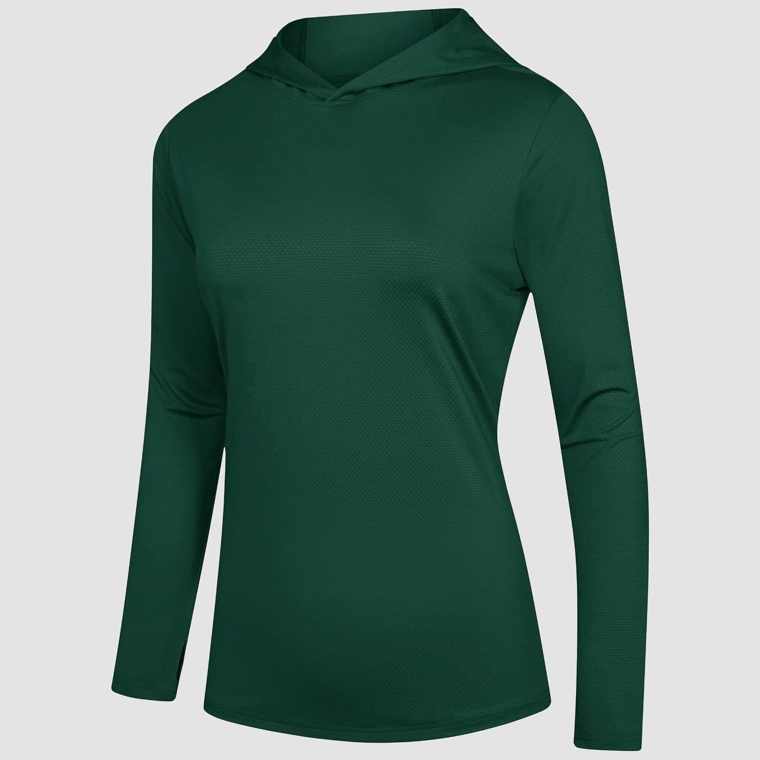 Women's mint UPF 50+ hoodie shirt, lightweight quick-dry long sleeve sun protection top