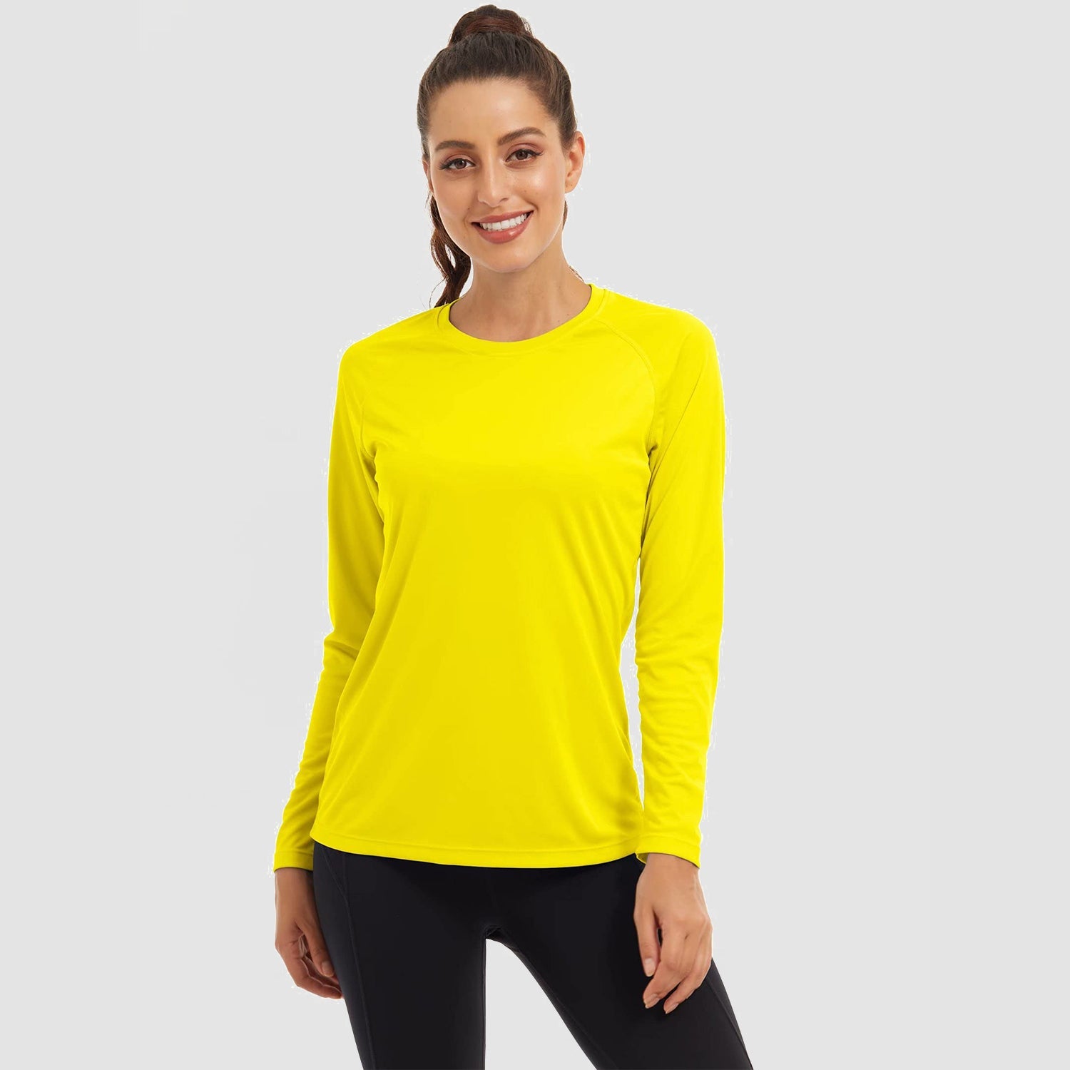 Women's UPF 50+ lightweight quick-dry long sleeve sun shirt, crew neck raglan sleeve outdoor top