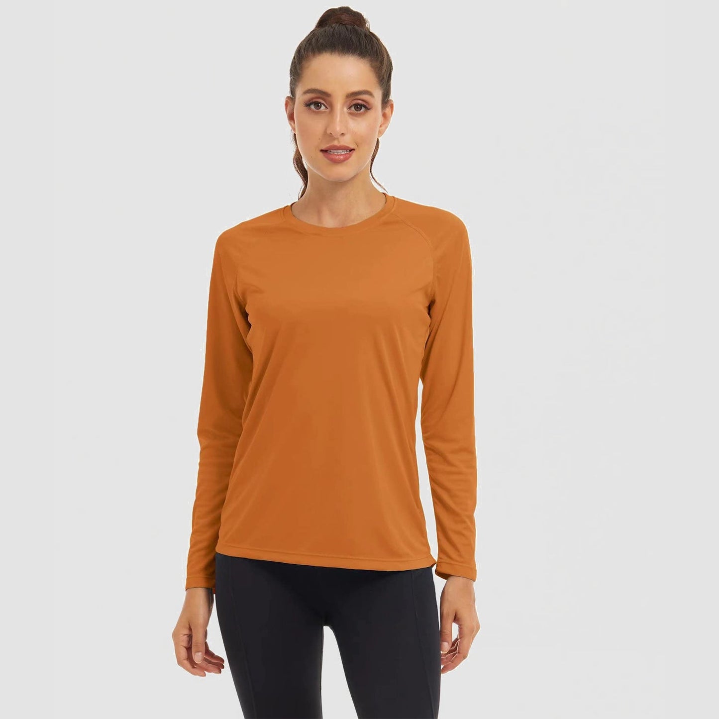 Women's UPF 50+ lightweight quick-dry long sleeve sun shirt, crew neck raglan sleeve outdoor top