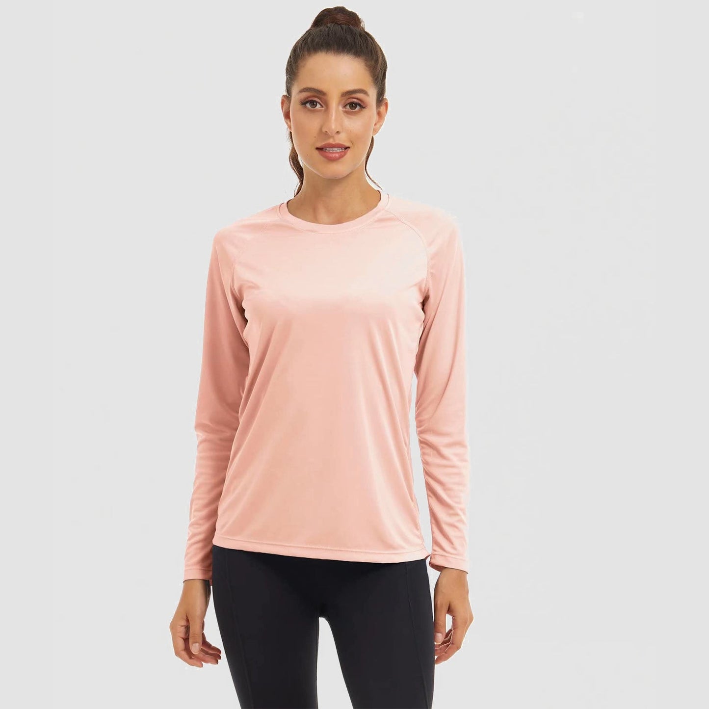 Women's UPF 50+ lightweight quick-dry sun shirt, crew neck raglan sleeve, breathable outdoor protection