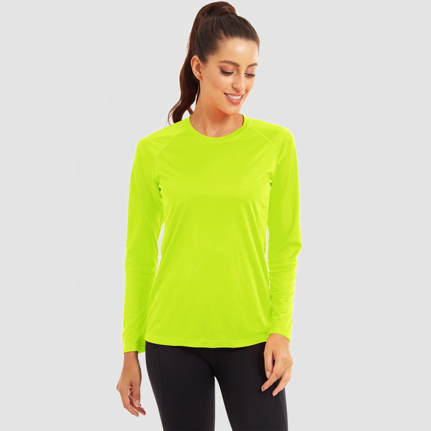 Women's UPF 50+ lightweight quick-dry long sleeve sun shirt, crew neck raglan sleeve outdoor top
