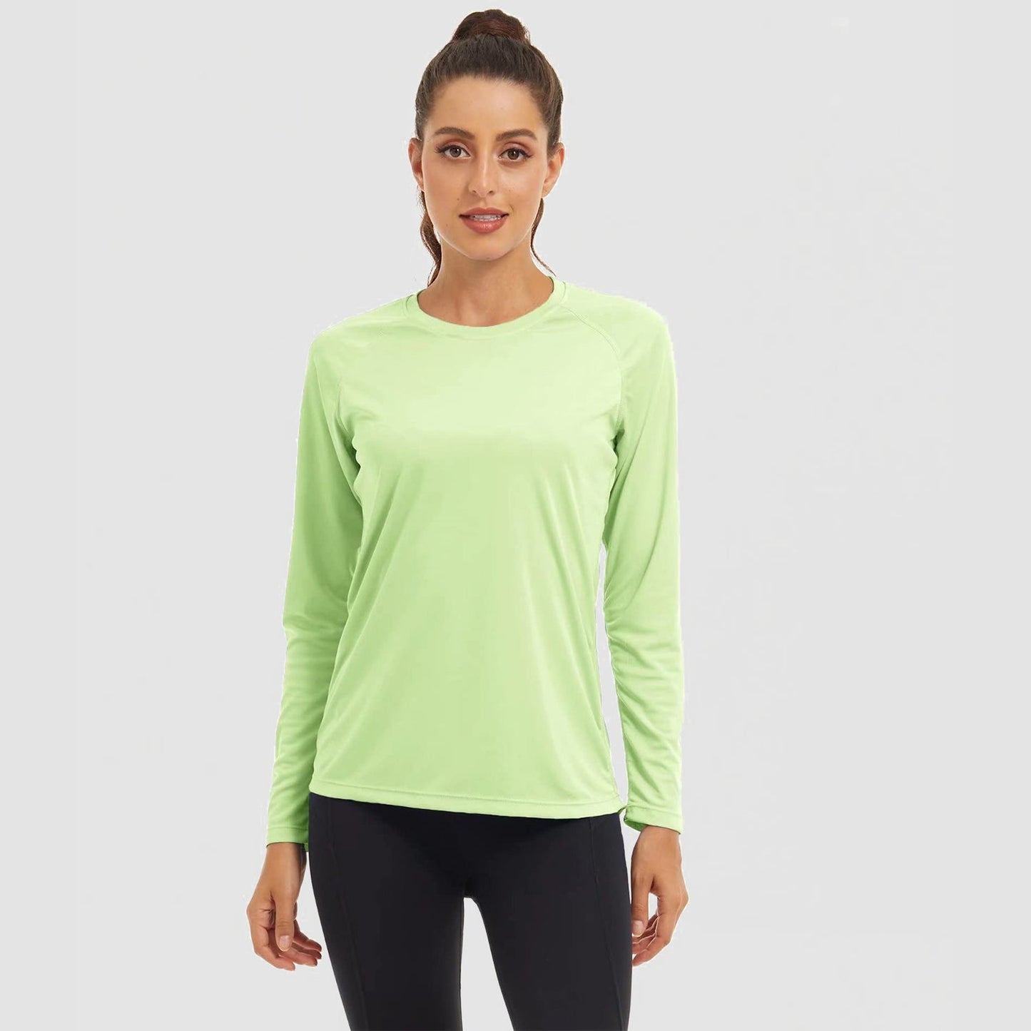 Women's UPF 50+ lightweight quick-dry long sleeve sun shirt, crew neck raglan sleeve outdoor top