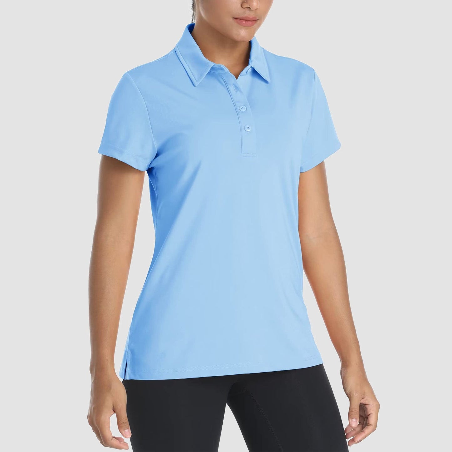 Women's quick-dry golf polo shirt lightweight breathable moisture-wicking short sleeve athletic stretch fit