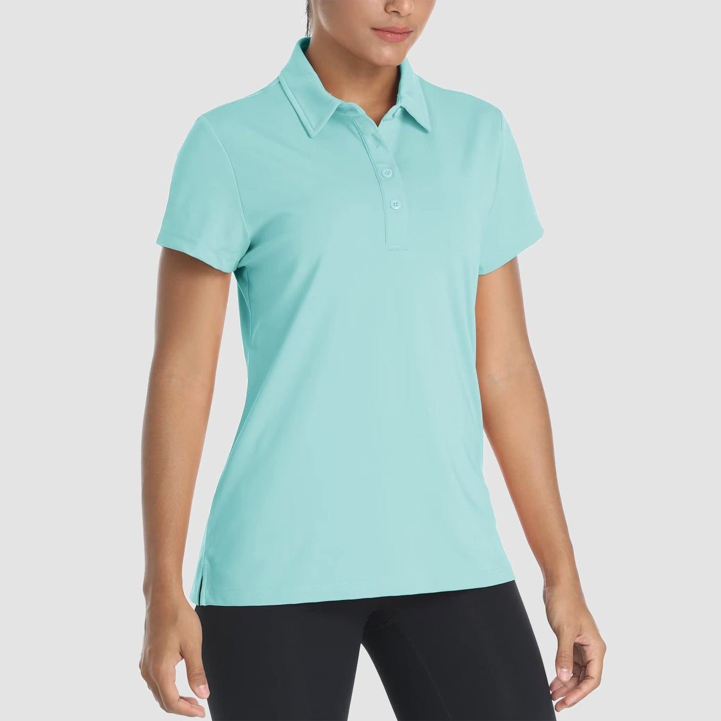 Women's quick-dry golf polo shirt lightweight breathable short sleeve moisture-wicking stretch fit