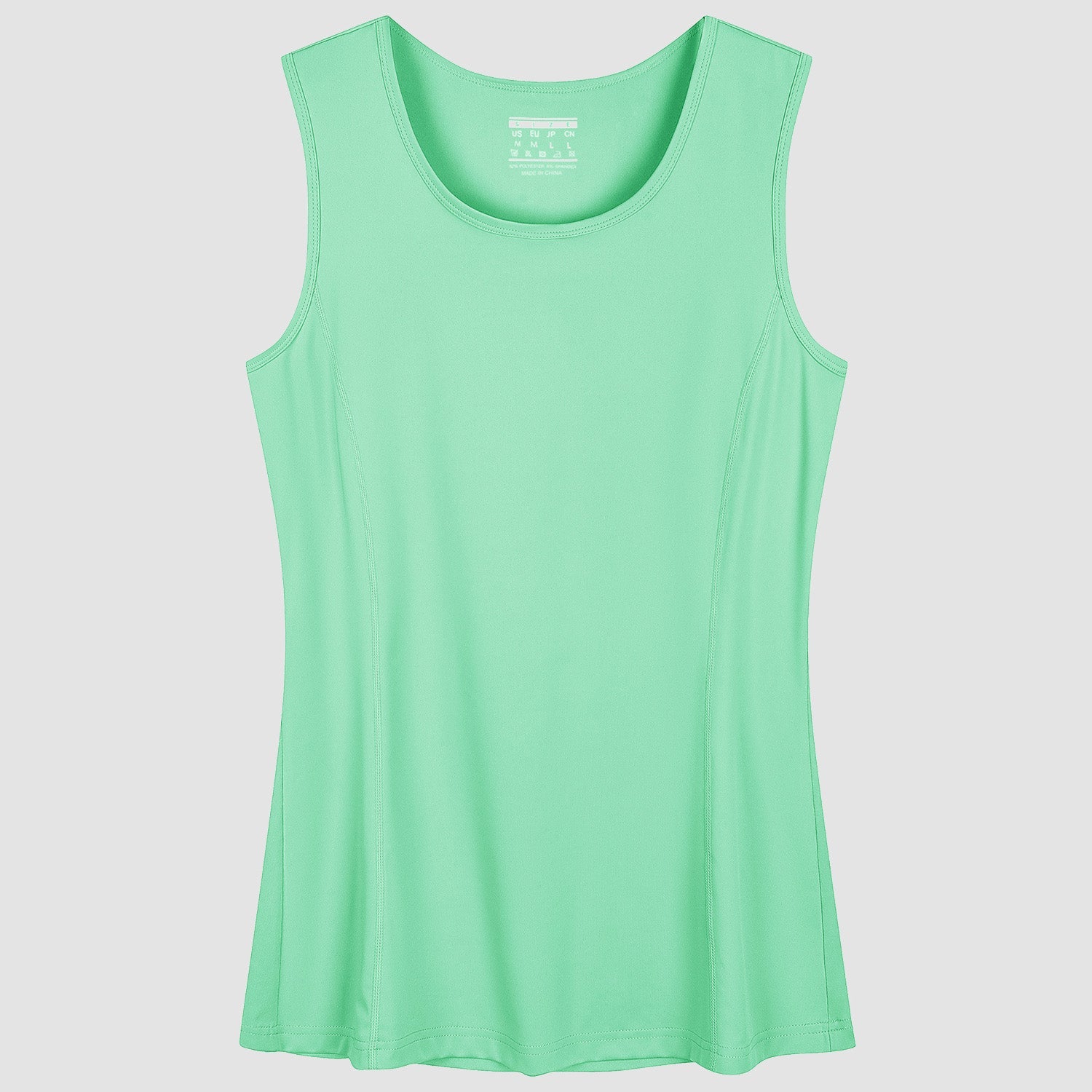 Women's white UPF 80+ tank top lightweight quick-dry sun protection athletic fit moisture-wicking