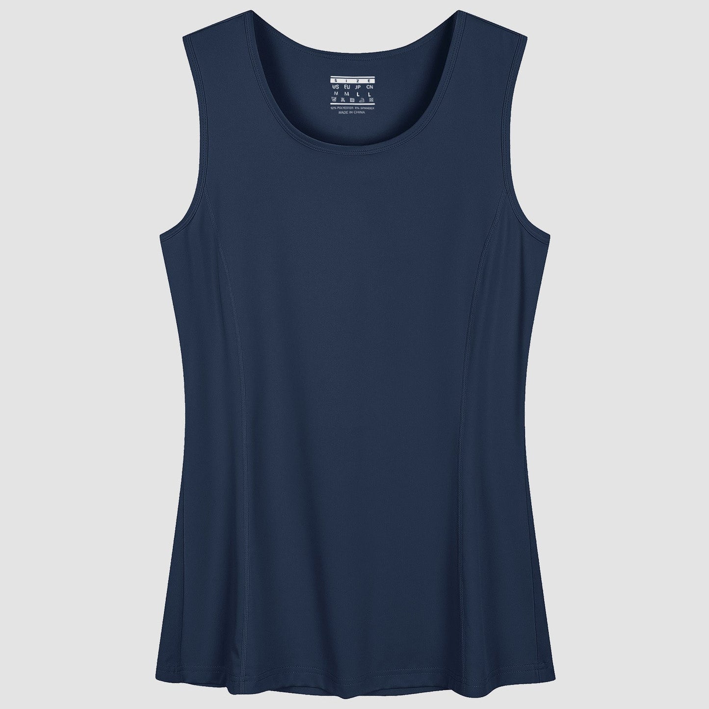 Women's white UPF 80+ tank top, lightweight quick-dry fabric with sleeveless athletic cut