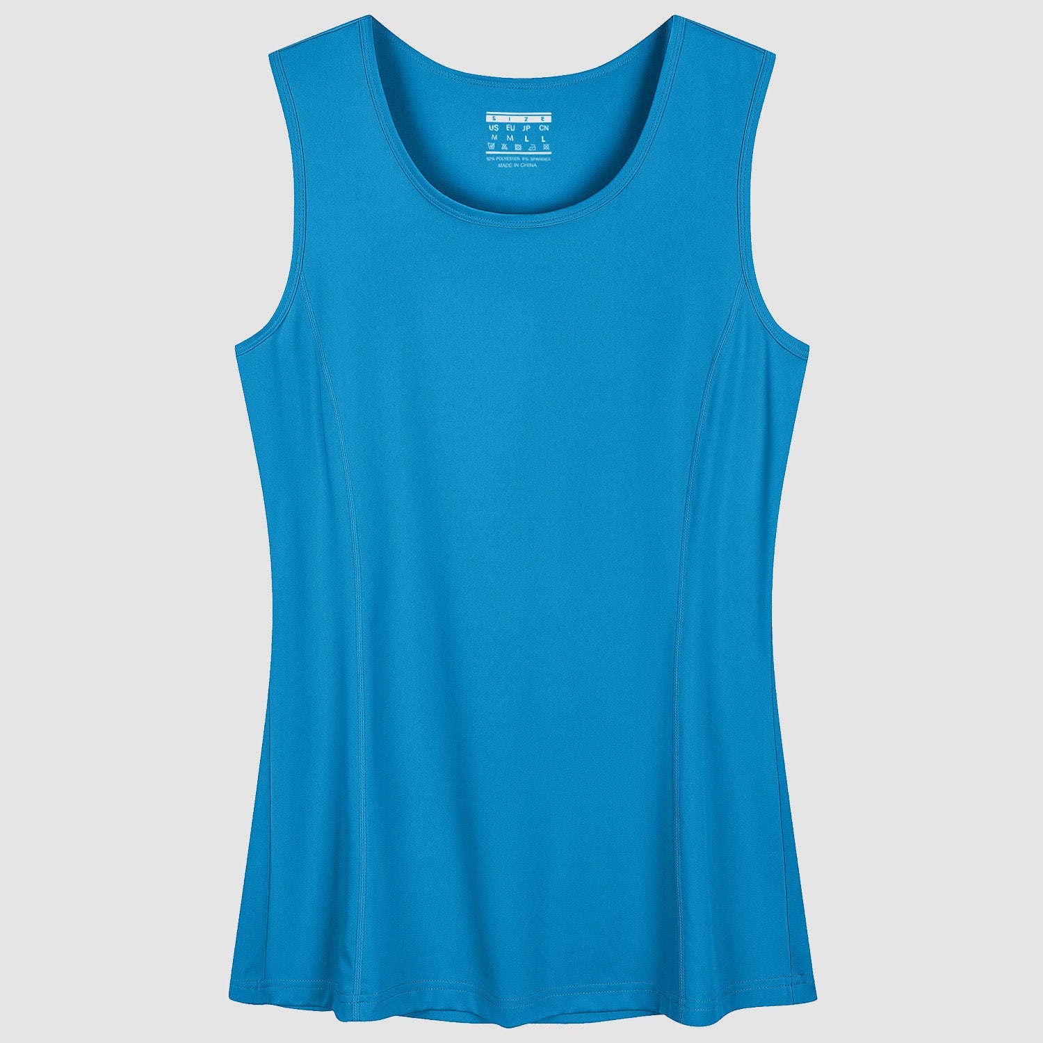 Women's white UPF 80+ tank top lightweight quick-dry sun protection active fit moisture-wicking