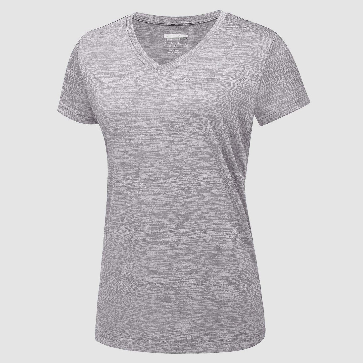 Women's lightweight v-neck athletic shirt moisture-wicking quick-dry breathable performance top for active wear