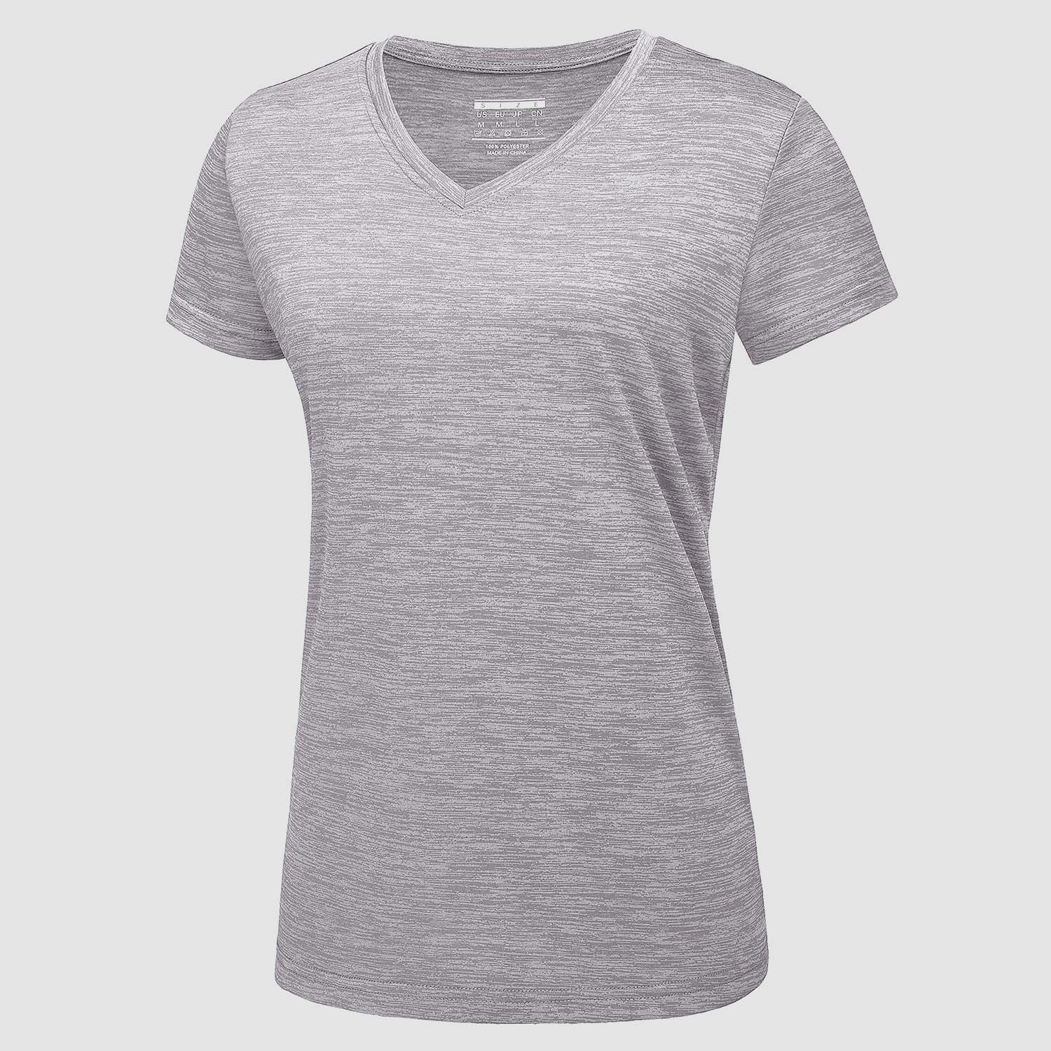 Women's lightweight v-neck athletic shirt moisture-wicking quick-dry breathable performance top for active wear