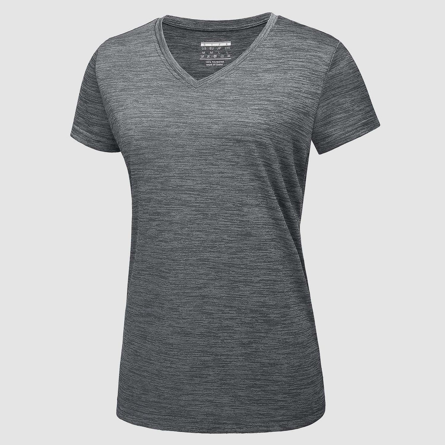 Women's lightweight v-neck athletic shirt moisture-wicking quick-dry breathable performance top for active wear