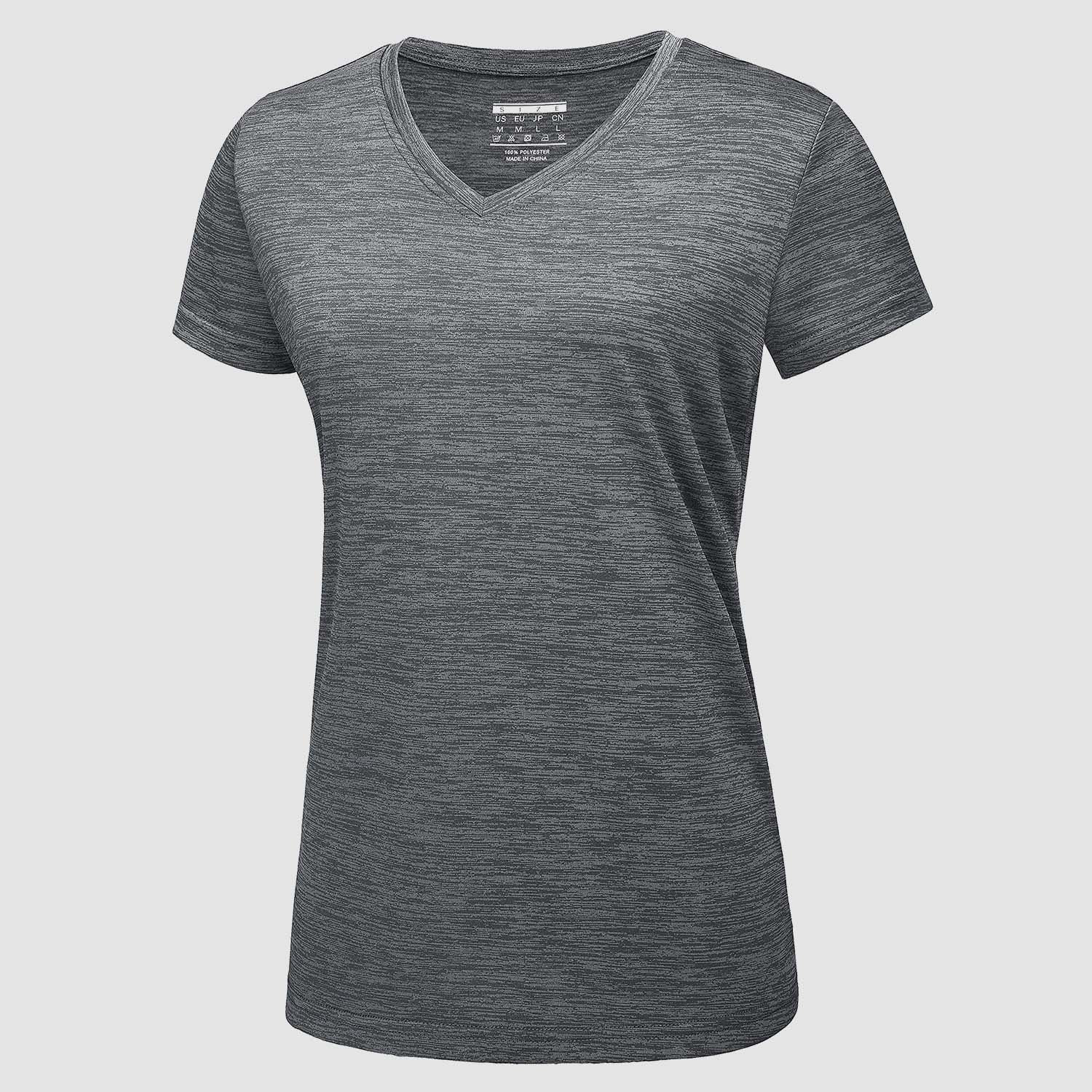 Women's lightweight v-neck athletic shirt moisture-wicking quick-dry breathable performance top for active wear