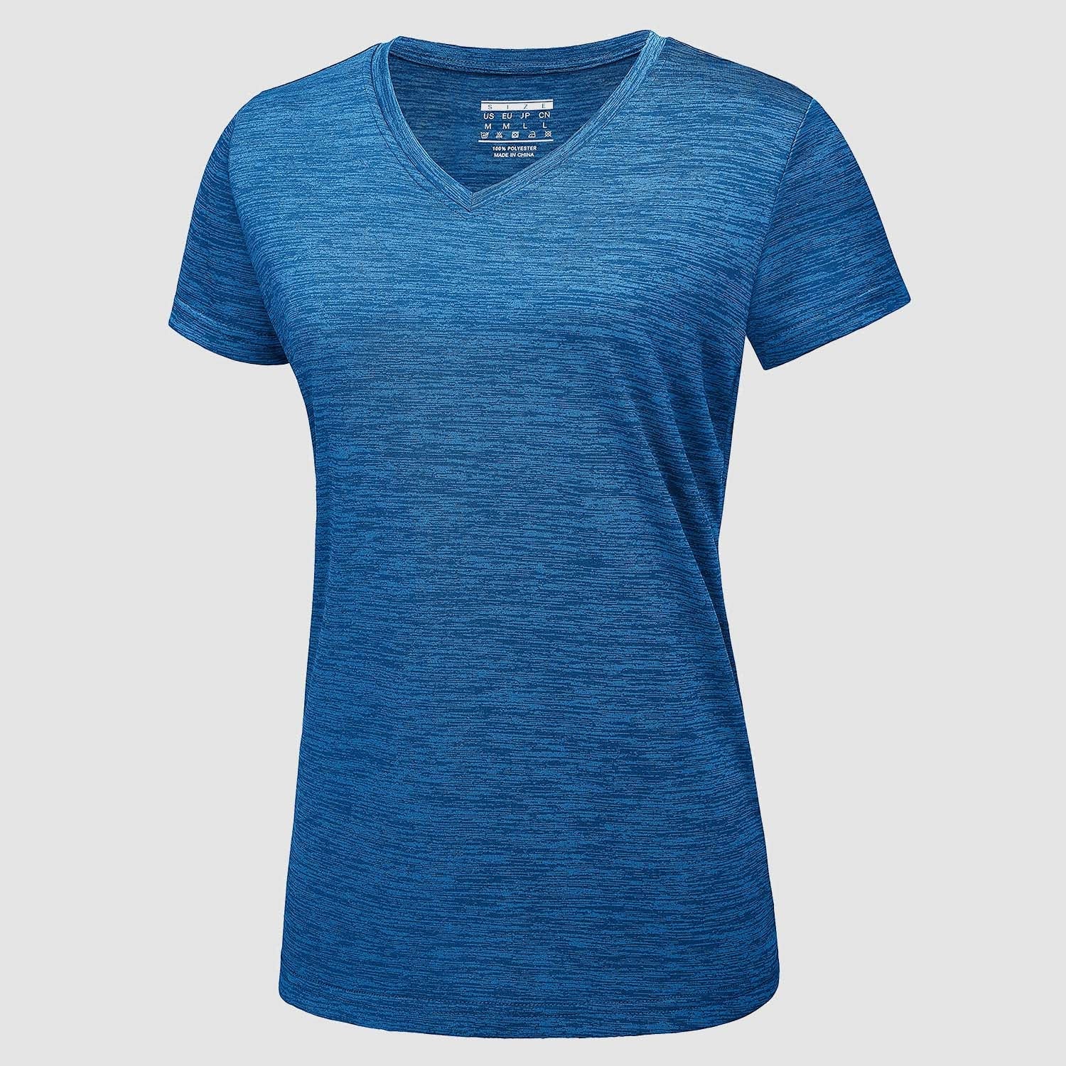 Women's lightweight v-neck athletic shirt quick-dry moisture-wicking breathable performance top for active wear