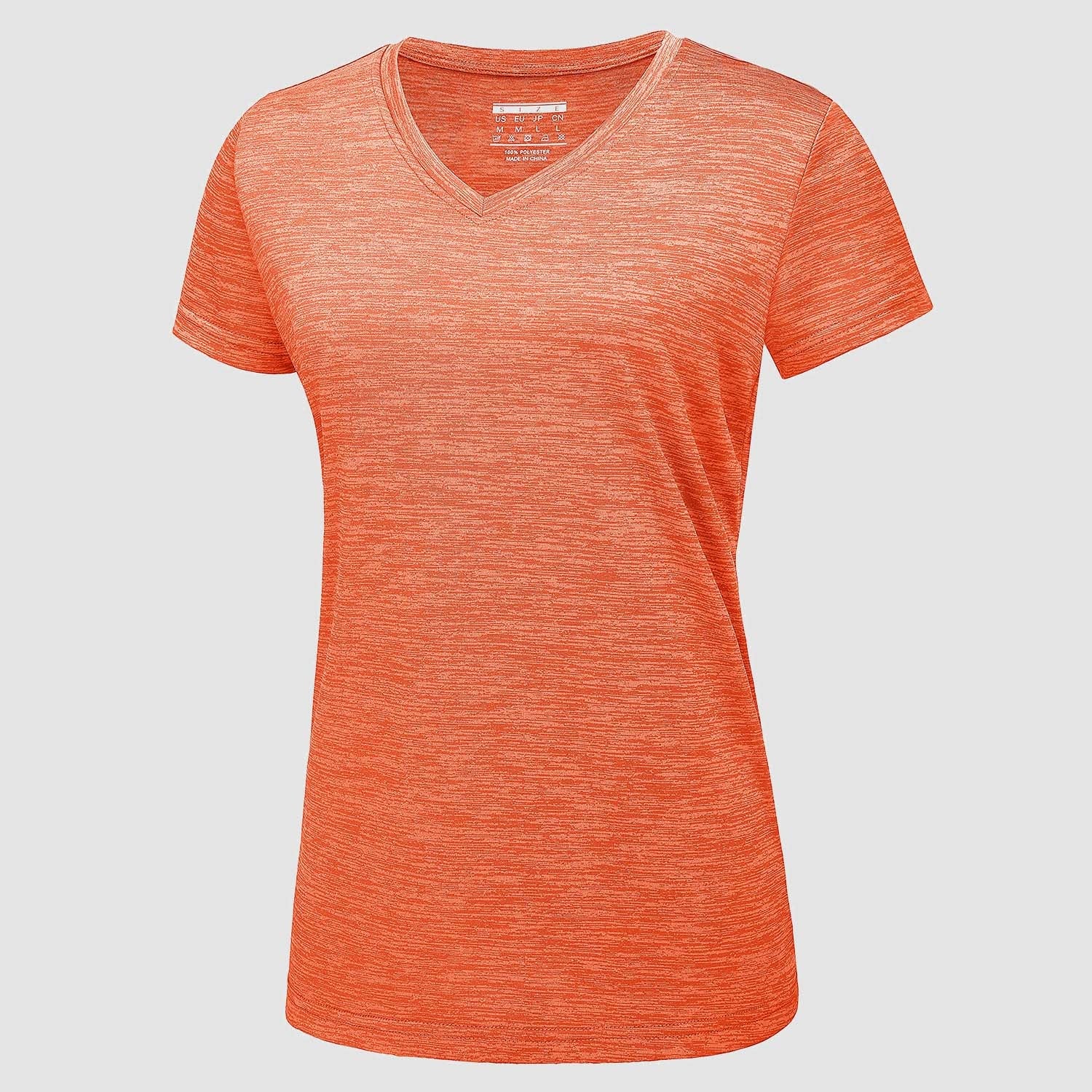 Women's lightweight v-neck athletic shirt quick-dry moisture-wicking performance top for active wear