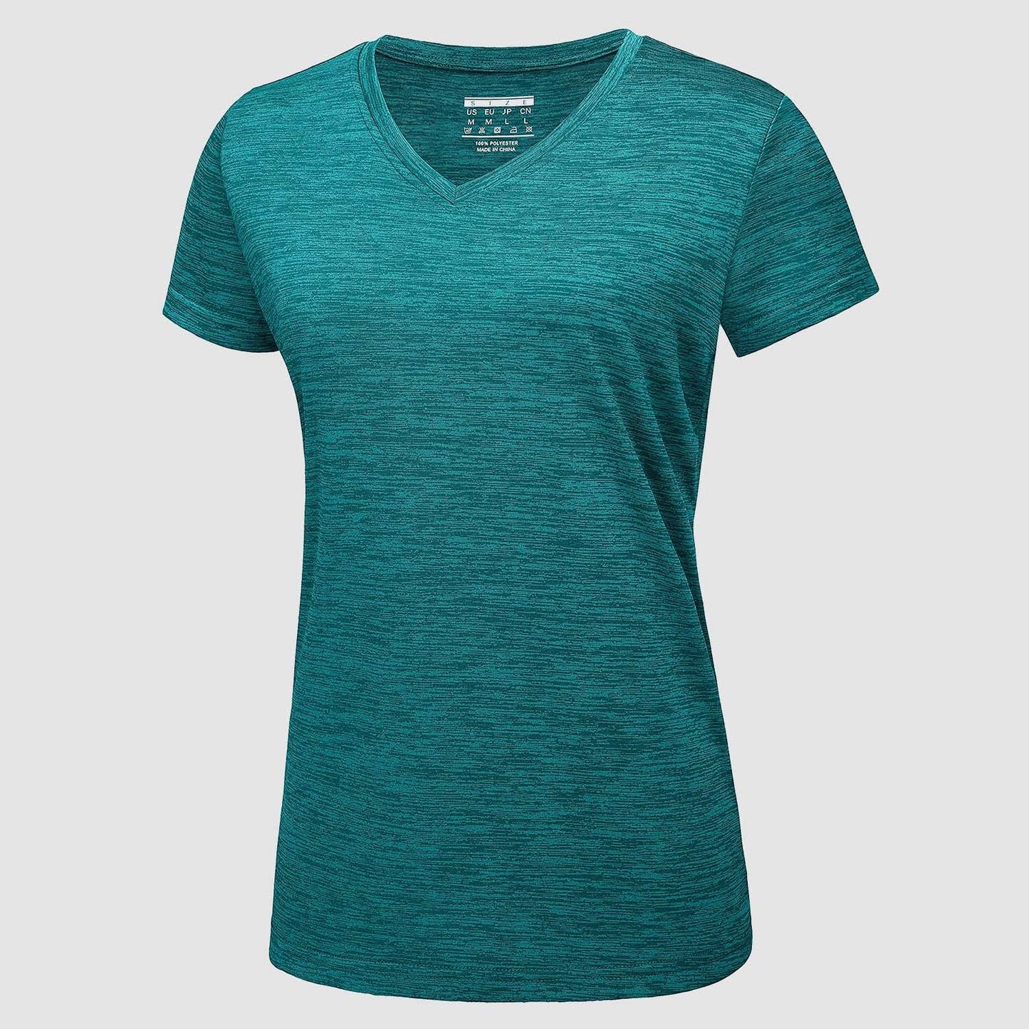 Women's lightweight v-neck athletic shirt quick-dry moisture-wicking breathable performance top for active wear