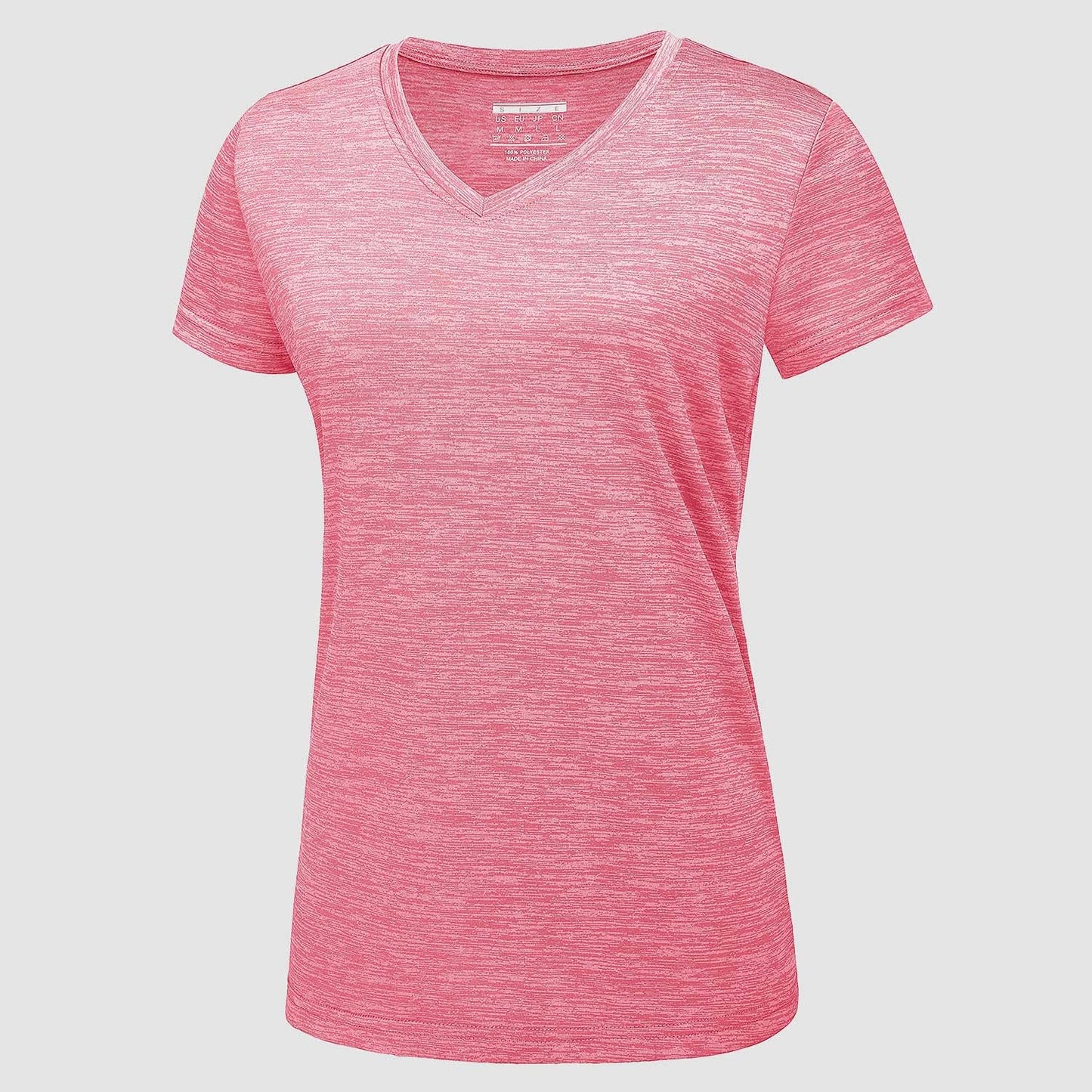 Women's lightweight v-neck athletic shirt quick-dry moisture-wicking breathable performance top for active wear
