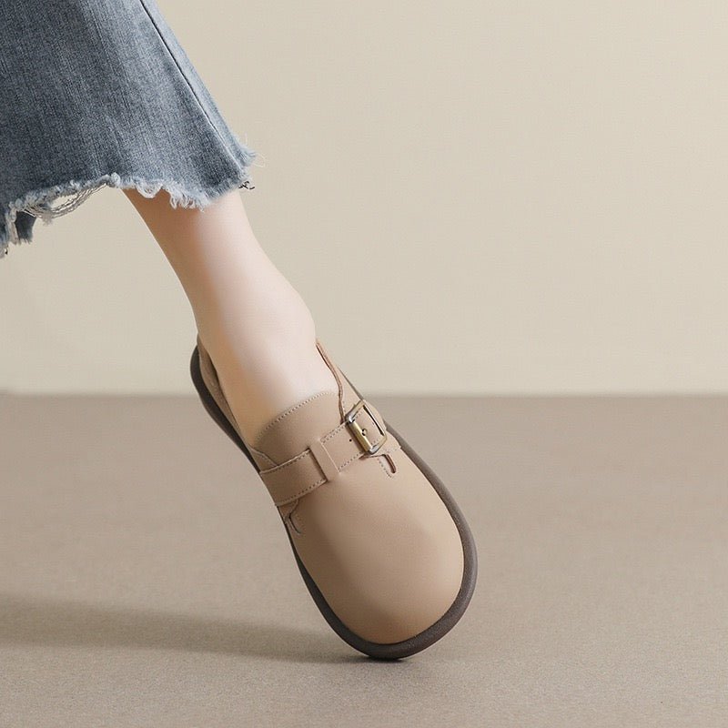 Women's black Mary Jane loafers round toe flats with arch support cushioned footbed comfort