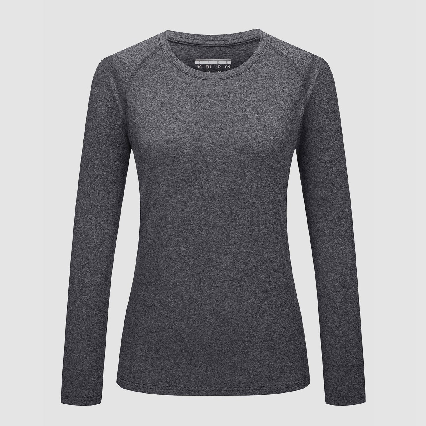 Women's UPF 50+ light blue raglan crew neck long sleeve shirt with quick-dry sun protection fabric