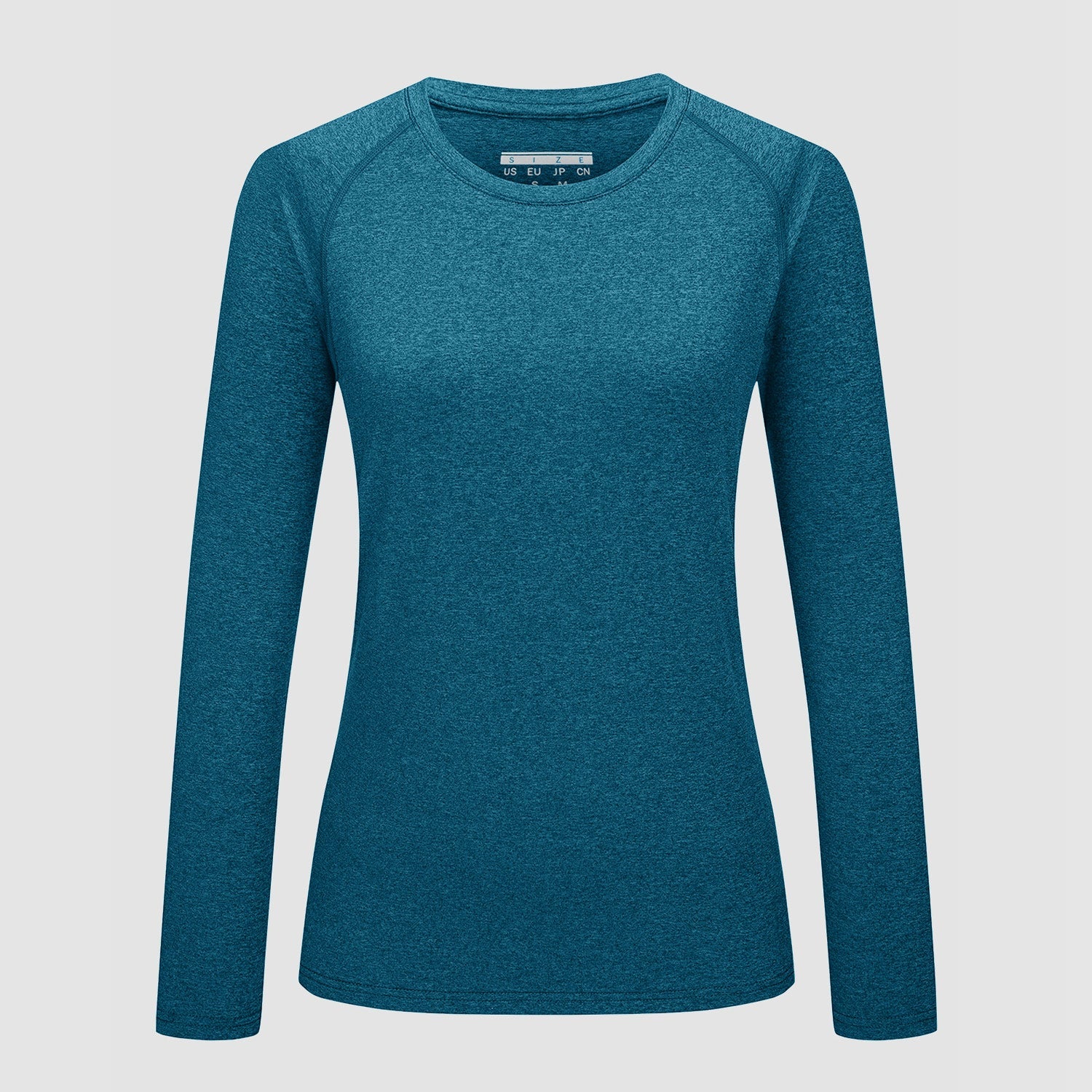 Women's UPF 50+ raglan crew neck long sleeve shirt in lightweight quick-dry fabric for sun protection