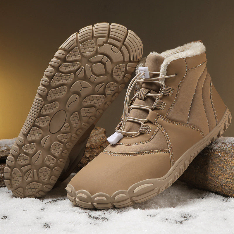 Women's waterproof ankle boots warm lining flexible non-slip sole water-repellent microfiber winter footwear