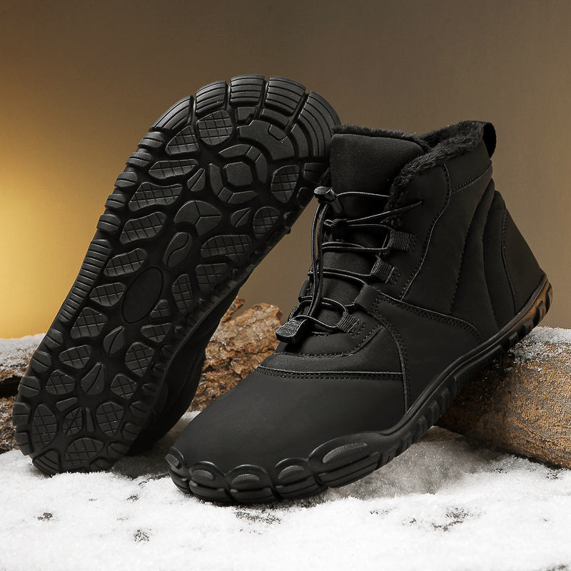Women's waterproof ankle boots warm lining flexible non-slip sole water-repellent microfiber winter footwear