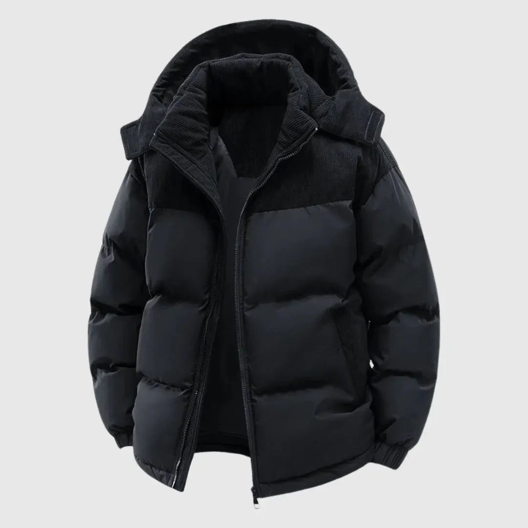 Women's hooded puffer jacket thick insulation plush inner lining winter adventure cold-weather essential