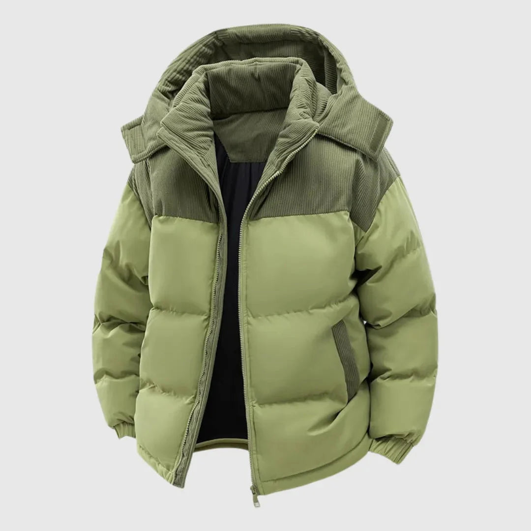 Women's hooded puffer jacket thick insulation plush inner lining cold-weather adventure wear