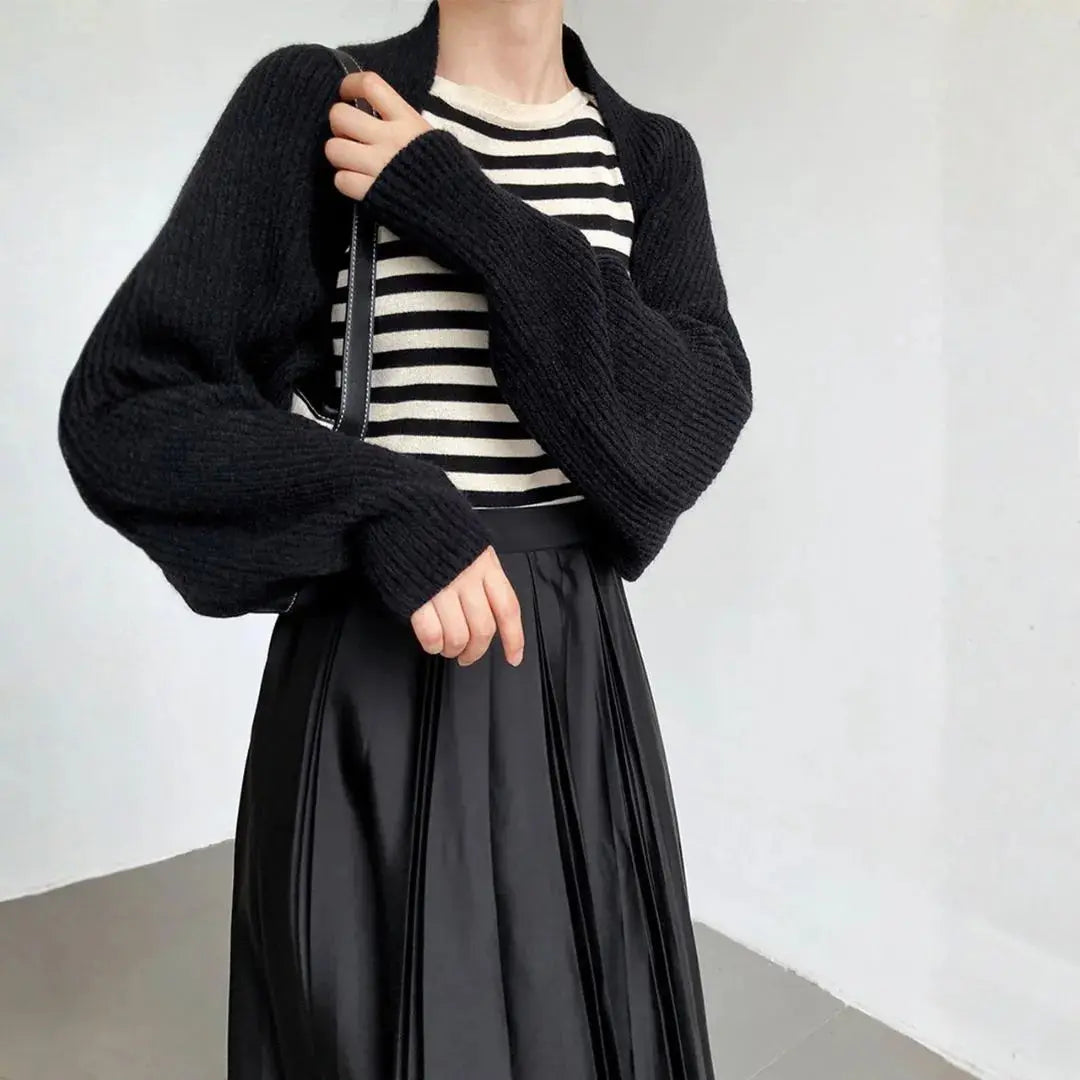 Women's ribbed shrug cardigan lightweight open-front bolero soft drapey layer for dresses