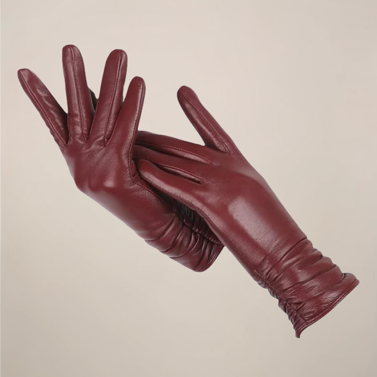 Women's classic gloves with ruched wrist detail, lightweight elegance for commuting and evenings