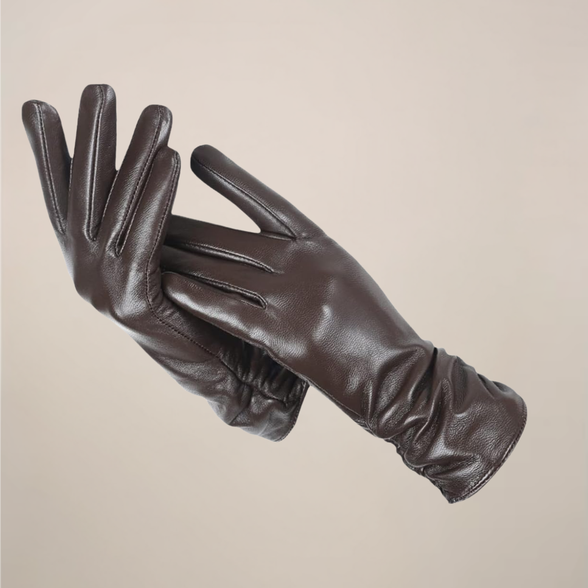 Women's classic gloves with ruched wrist detail, lightweight elegant cold-weather accessory for commuting