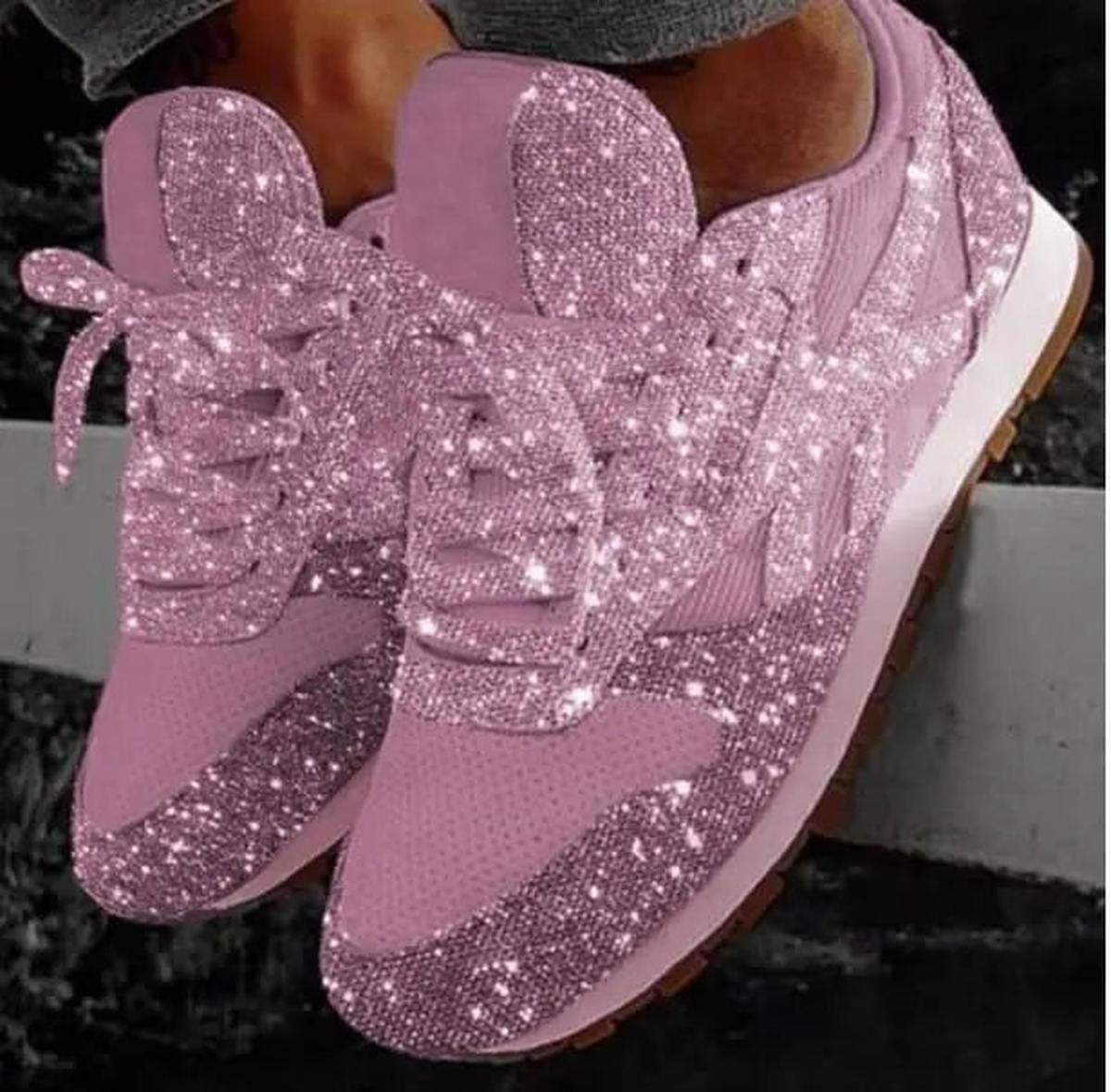 Paige women casual sneakers sparkling starry pattern glam style lightweight cushioned sole comfort