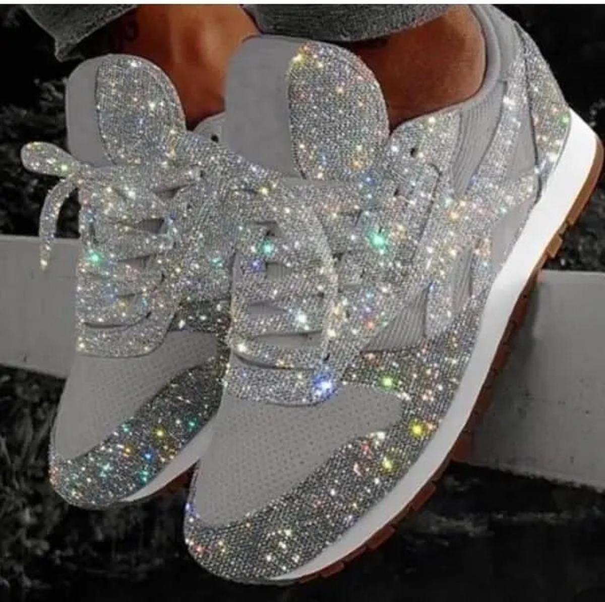 Paige women casual sneakers sparkling starry pattern glam style lightweight cushioned comfort