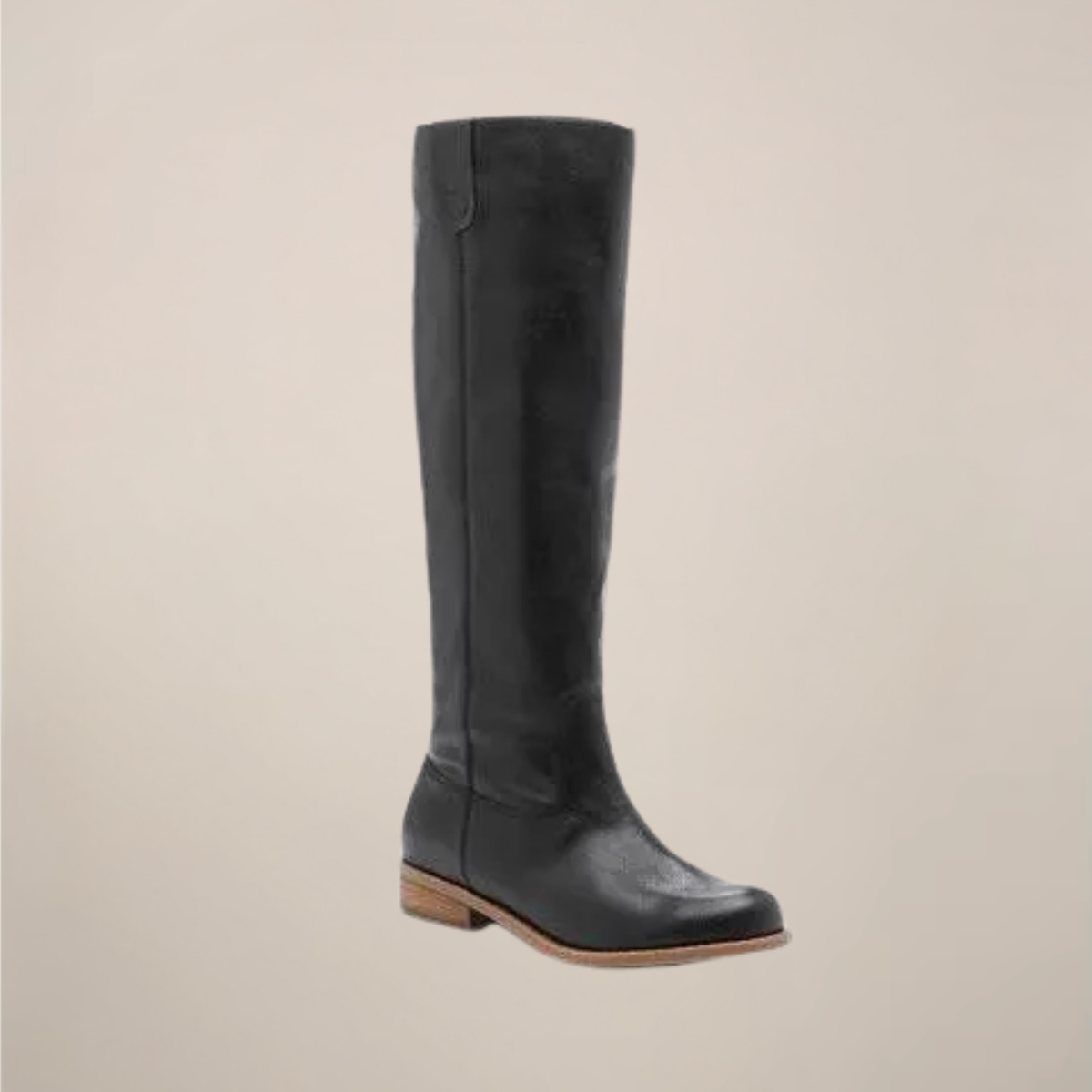 Women's black knee-high boots low heel rounded toe classic tall silhouette sleek everyday design